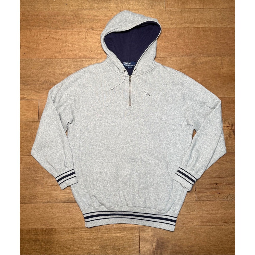 Polo Ralph Lauren‎ 91-M Pullover Gray Hoodie Jacket 1/4 Zip Men's M Vintage 1991